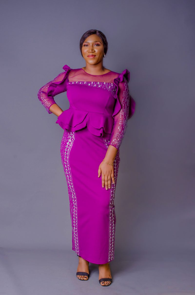Purple long gown