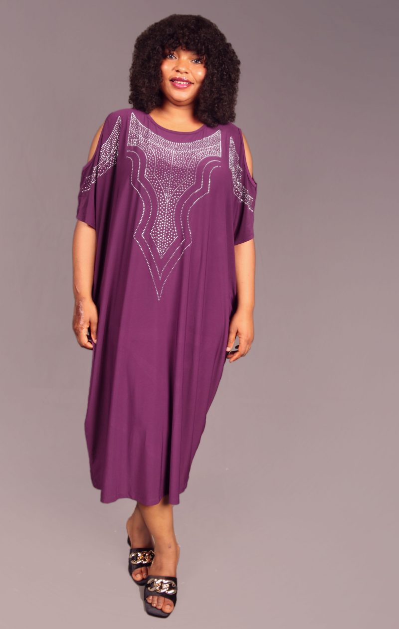 Calista Purple Embellished Dress